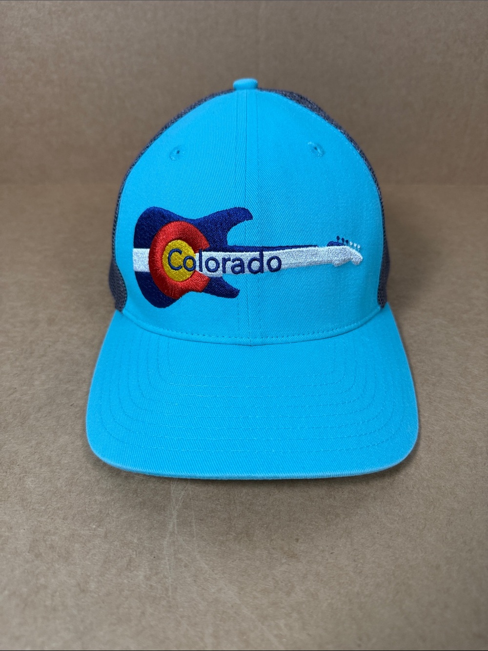 Colorado Guitar Logo Trucker Hat - Bright Aqua